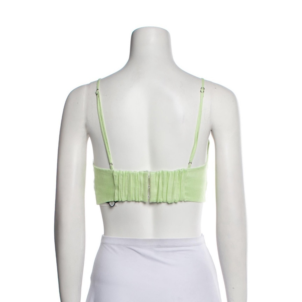 NWT MIGUELINA LINEN SQUARE NECK LIGHT GREEN CROPPED TOP - Picture 3 of 3